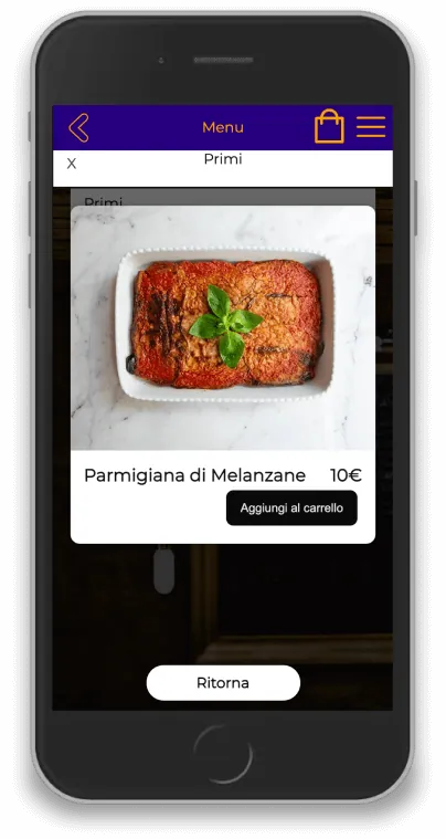 Example of ecommerce on a cellphone